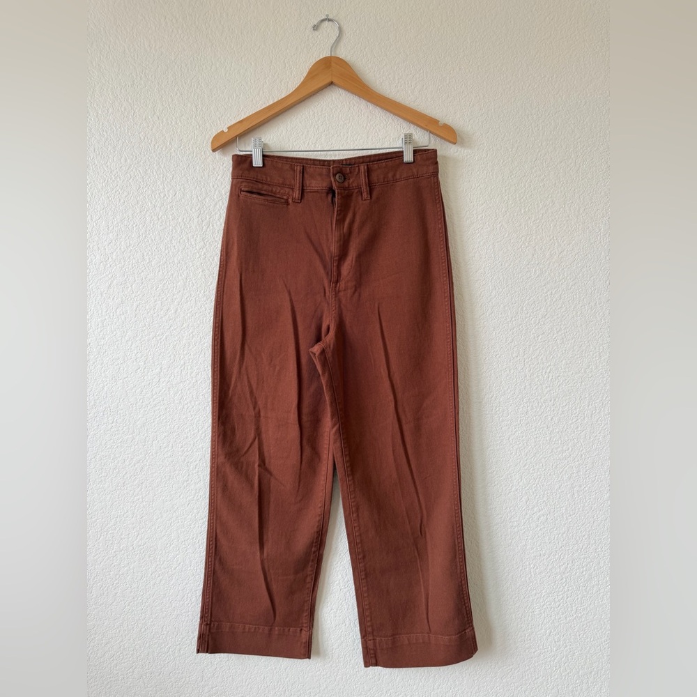 Quince Organic Cotton Wide-Leg Crop Pants NWT Size 27